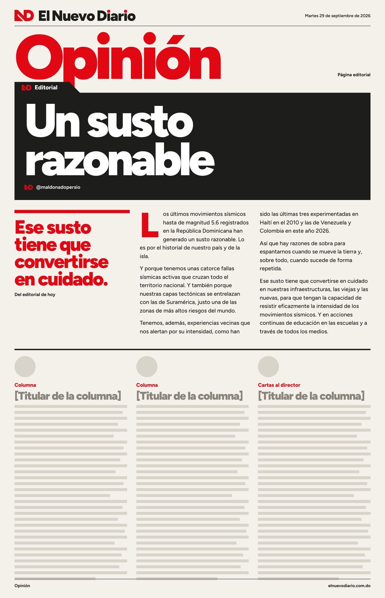 Página editorial rediseñada completa