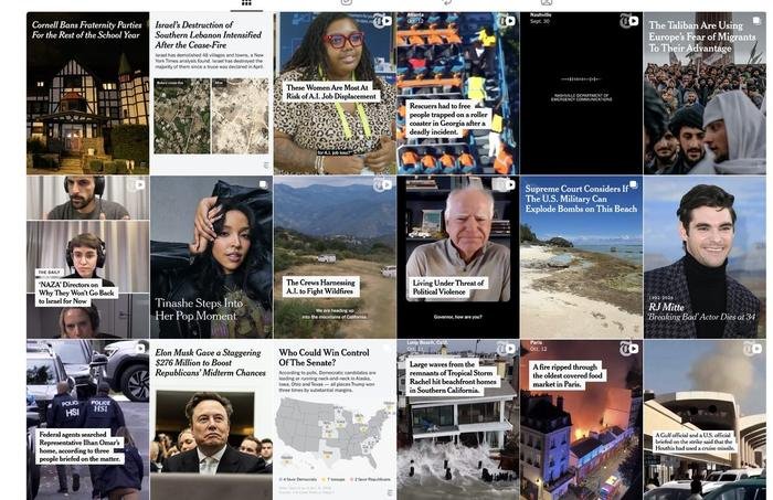 Feed de Instagram de The New York Times