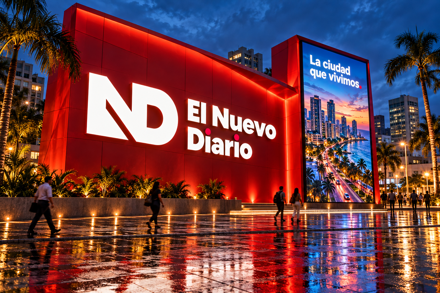 Nuevo logo de El Nuevo Diario aplicado en pabellón urbano